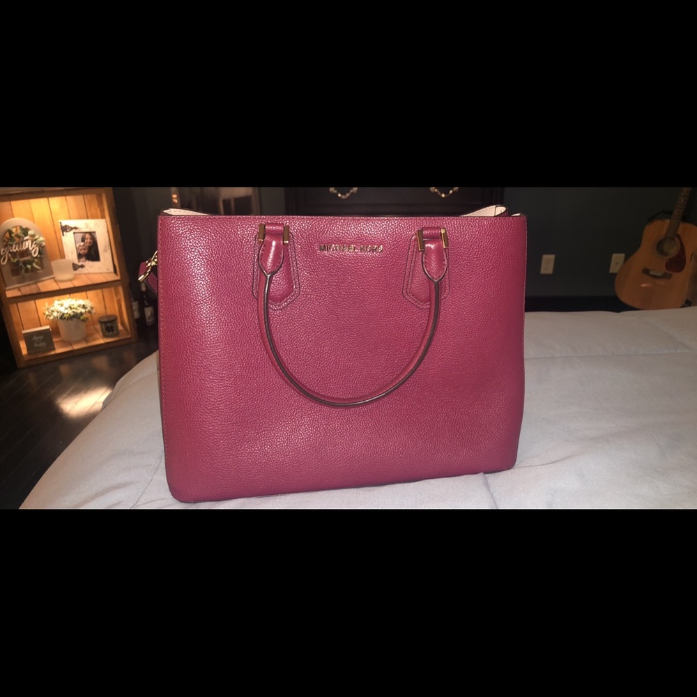 Michael Kors Burgundy large crossbody/handbag